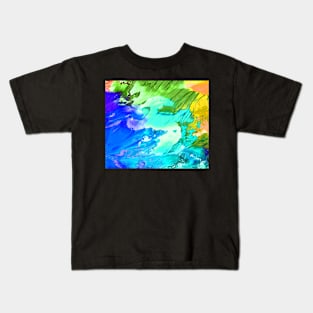 Colorful Spilled Paint Texture Kids T-Shirt